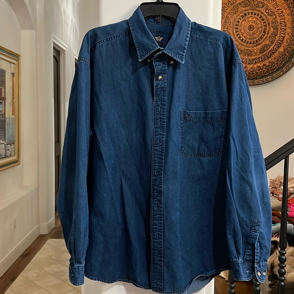Dockers Mens Jean Button Down Shirt XL